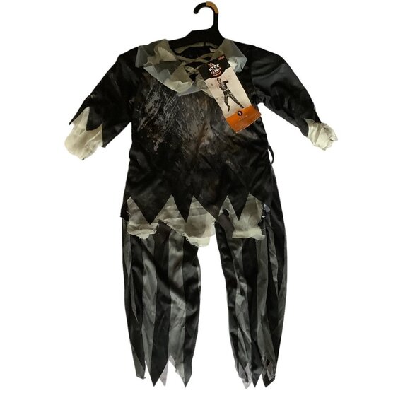 Hyde and Eek! Pirate Costume Child Small 4T 6T Gray Black Halloween Caribbean - Picture 2 of 7
